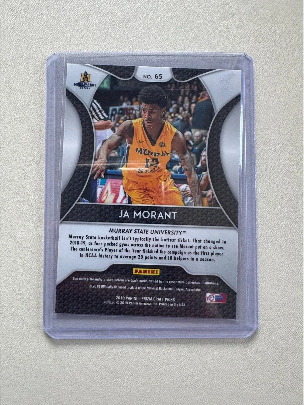 2019 - 2020 Panini Prizm Draft Picks Ja Morant RC Rookie Card #65 Murray State U